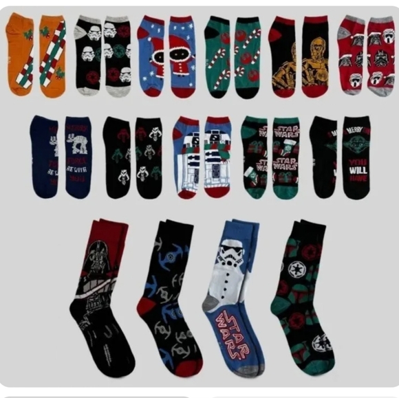 🌞2 for $30 Men's Star Wars 15 Days of Socks Advent Calendar Assorted Sz 6-12 - Picture 2 of 4